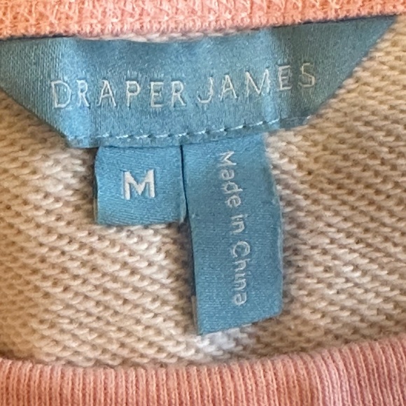 Draper James Women's Kelsea Sweatshirt Pink White Stripe Size Medium - Picture 6 of 7